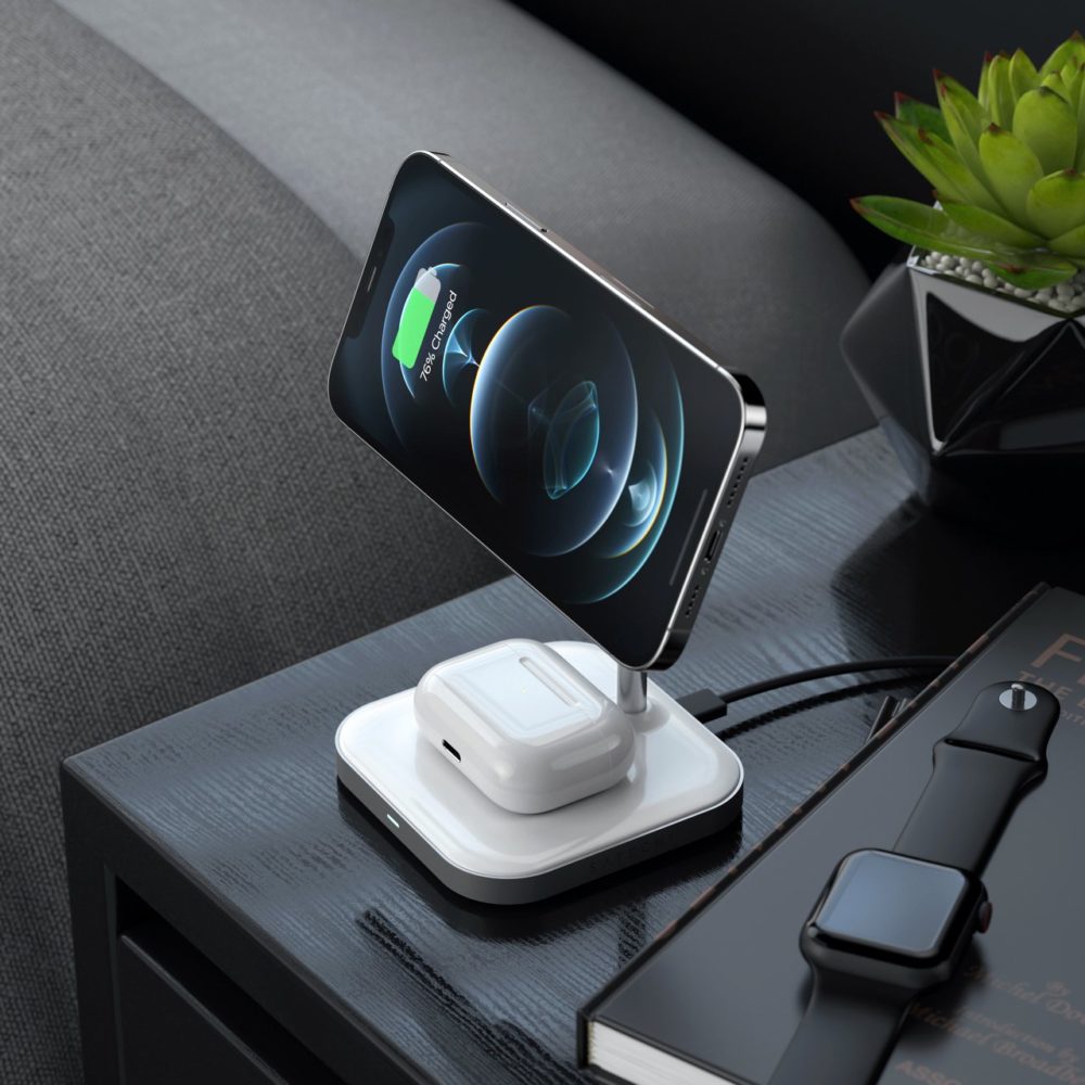 Satechi Aluminum 2-in-1 Magnetic Wireless Charging Stand