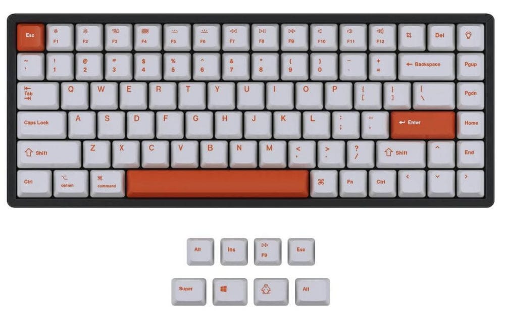 Keychron Keycaps - Q1 & K2 OEM Dye-Sub PBT Keycap Set - Orange