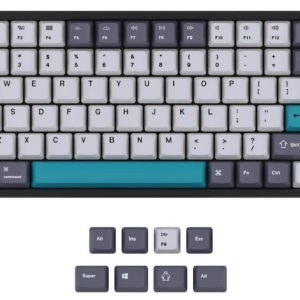 Keychron Keycaps - Q1 & K2 OEM Dye-Sub PBT Keycap Set - Grey White Blue