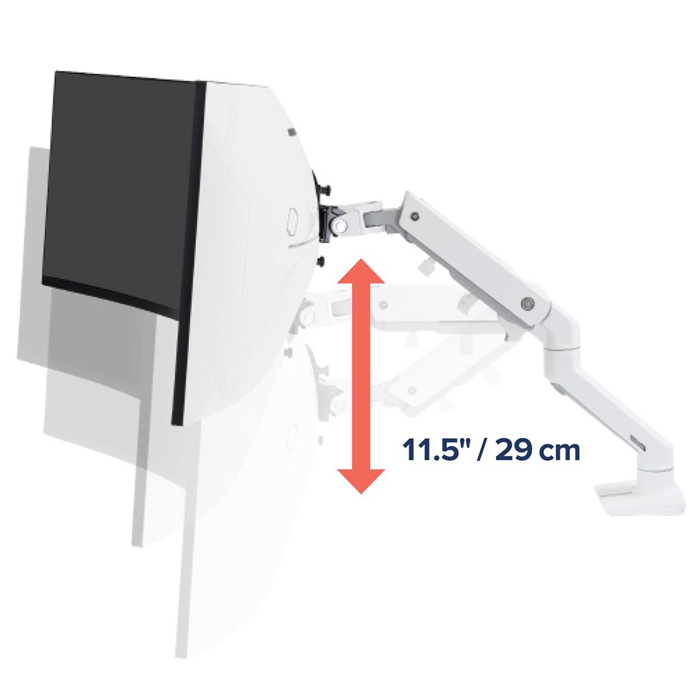 Ergotron HX Desk Monitor Arm with HD Pivot - Uchwyt na zakrzywiony Ekran Biały
