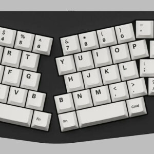 Keychron Cherry Profile Double - Shot PBT Full Set Keycaps - Black on White - Bow