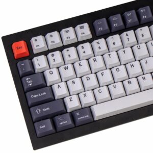 Keychron Keycaps - Q1 & K2 OEM Dye-Sub PBT Keycap Set - Bluish Black White