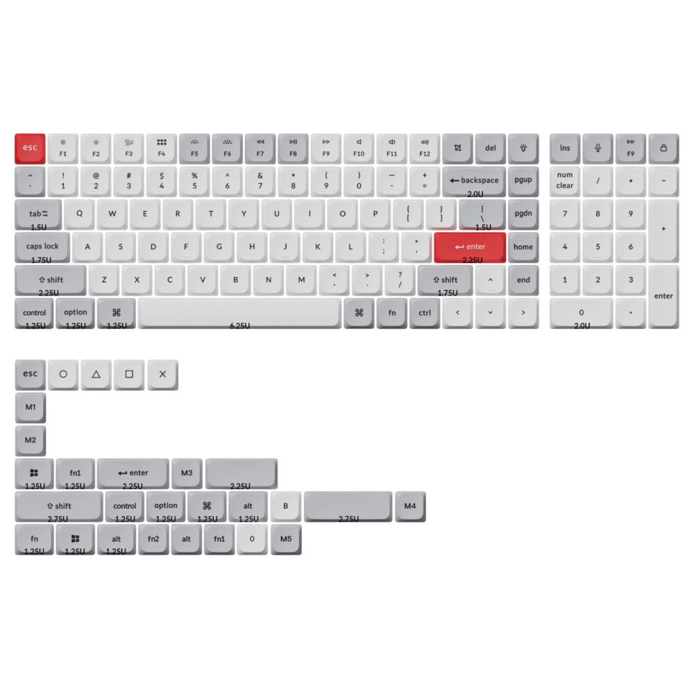 Keychron - Low Profile Dye-Sub PBT LSA Full Set Keycap Set - Keycapy do klawiatur niskoprofilowych