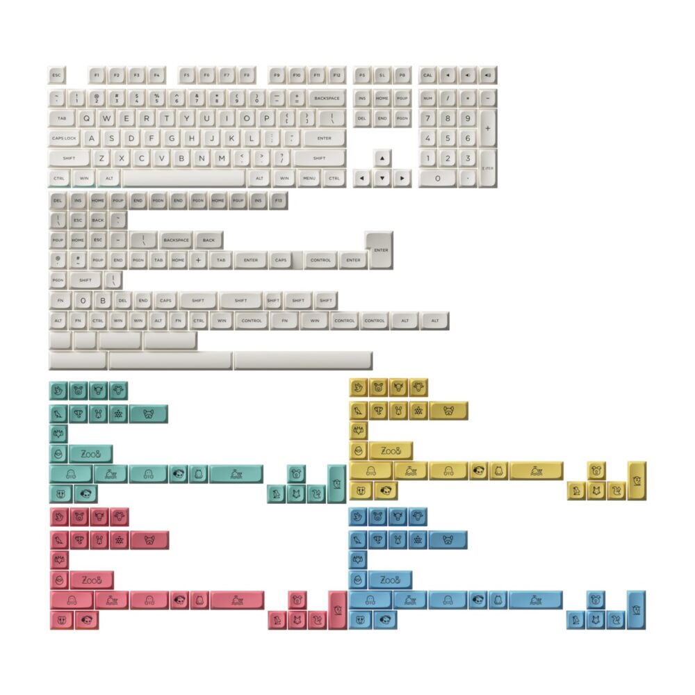Akko - Cream Keycap Set Building Blocks (282-Key) - Zestaw Keycapów PBT MDA