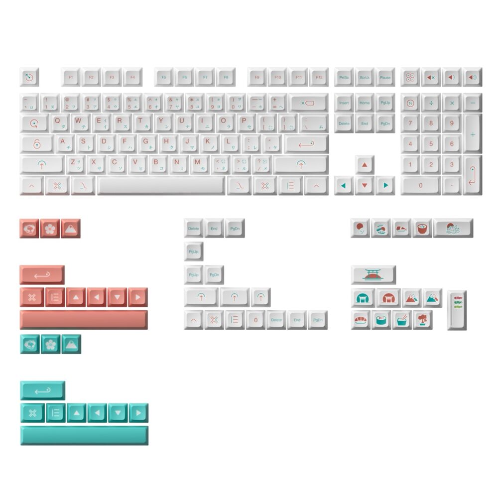 Akko - Red Fuji Keycap Set (161-Key) - Zestaw Keycapów PBT JDA