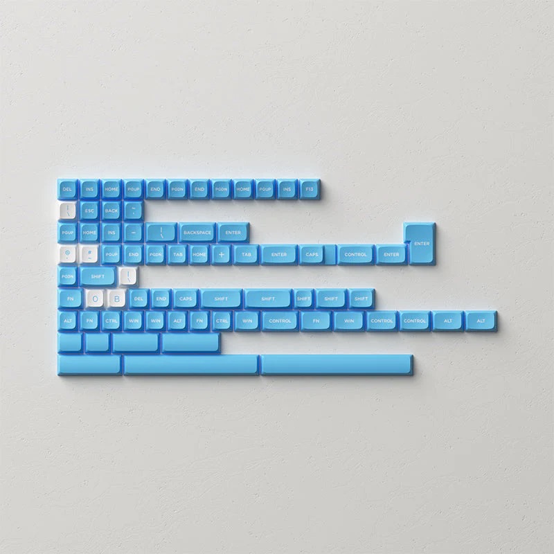 Akko - Carolina Blue Keycap Set (227-Key) - Zestaw Keycapów PBT Double-Shot o Profilu MDA
